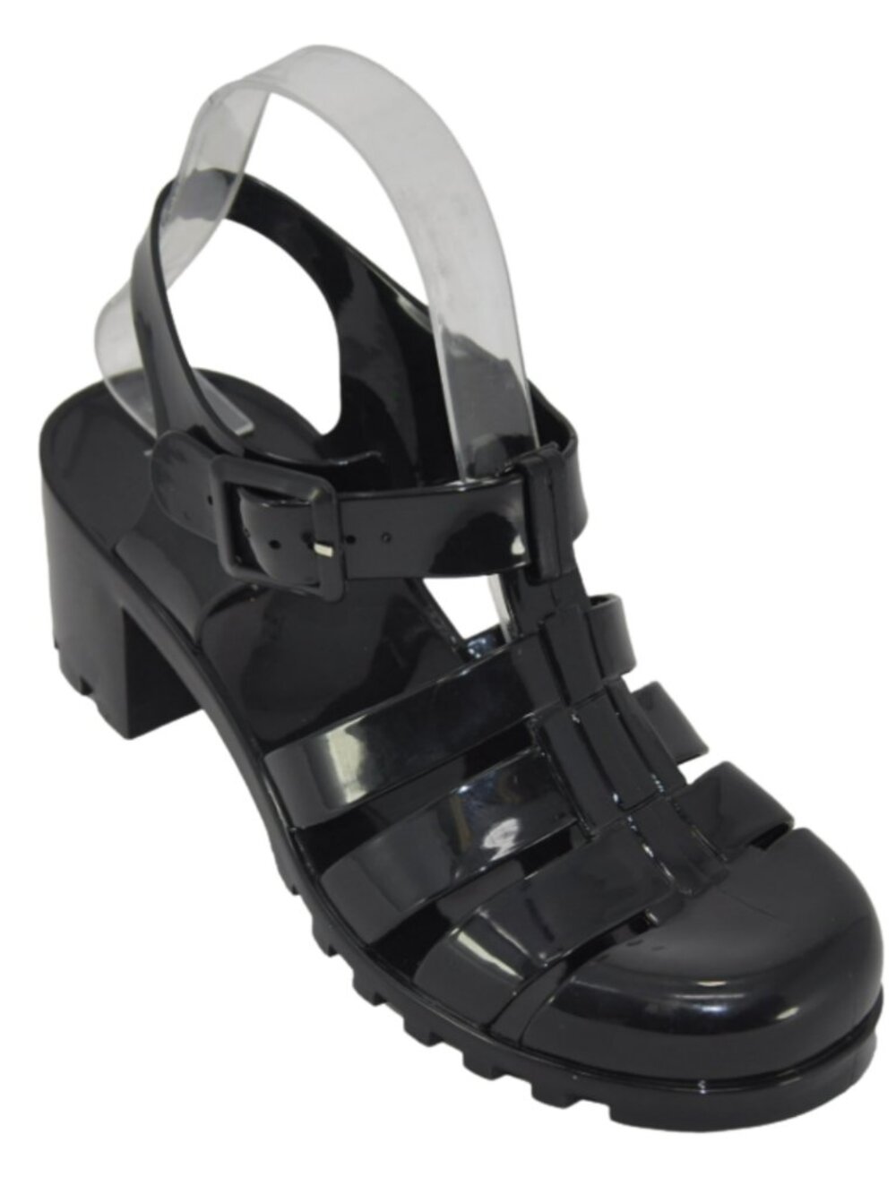 NWOB Women's Pandora Platform Jelly Sandals - Black, Wedge Heel Various Sizes
